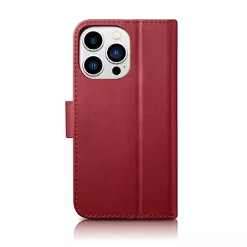 Чохол iCarer Wallet Case 2in1 для iPhone 14 Pro Max Leather Flip Cover Anti-RFID Red