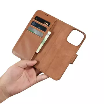 Чохол iCarer Wallet Case 2in1 Phone Case для iPhone 14 Pro Max, шкіряна фліп-чохол із захистом від RFID, коричневий