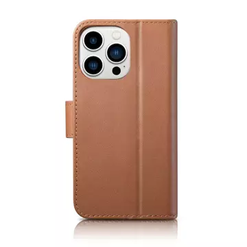 Чохол iCarer Wallet Case 2in1 Phone Case для iPhone 14 Pro Max, шкіряна фліп-чохол із захистом від RFID, коричневий