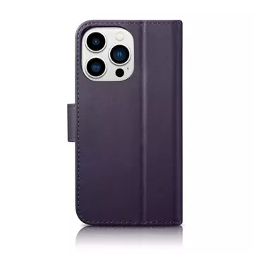 Чохол iCarer Wallet Case 2in1 Phone Case для iPhone 14 Pro Max Anti-RFID Flip Leather Cover Dark Purple