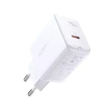 Швидкий зарядний пристрій Acefast USB Type C 20W Power Delivery білий (A1 EU білий)