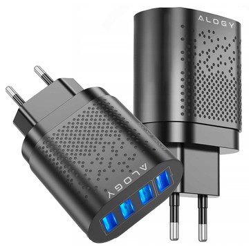 Швидкий зарядний пристрій Alogy 4x USB Quick Charge 3.0 2,4 A, чорний