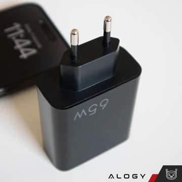 Швидкий зарядний пристрій Alogy Quick Charge QC 3.0 USB-A USB-C PD 65W чорний