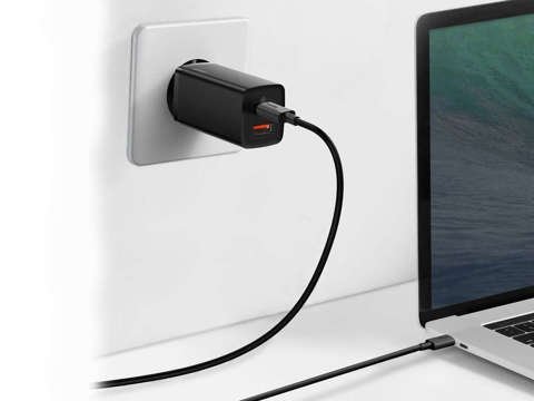 Швидкий зарядний пристрій Baseus GaN2 Lite USB USB-C 65W EU Black