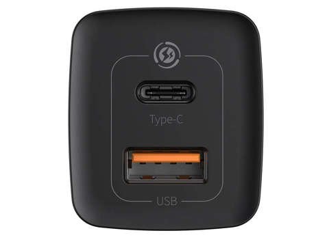 Швидкий зарядний пристрій Baseus GaN2 Lite USB USB-C 65W EU Black