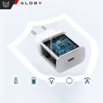 Швидкий настінний зарядний пристрій 30 Вт USB-C USB type C GaN PD для iPhone Alogy cube White