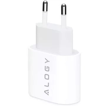 Швидкий настінний зарядний пристрій USB-C 30 Вт USB тип C GaN PD для iPhone Alogy cube Білий кабель USB-C 1 м