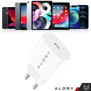 Швидкий і потужний настінний зарядний пристрій 35 Вт USB-C USB type C PD GaN для iPhone Alogy White