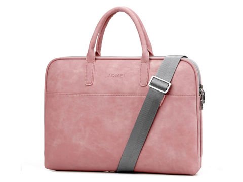 Шкіряна сумка для ноутбука J.QMEI sleeve 15" for MacBook Air / Pro Pink