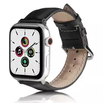 Шкіряний ремінець для смарт-годинника Beline для Apple Watch 38/40/41 мм чорний /чорний