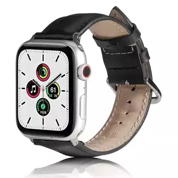 Шкіряний ремінець для смарт-годинника Beline для Apple Watch 42/44/45/49 мм чорний/чорний