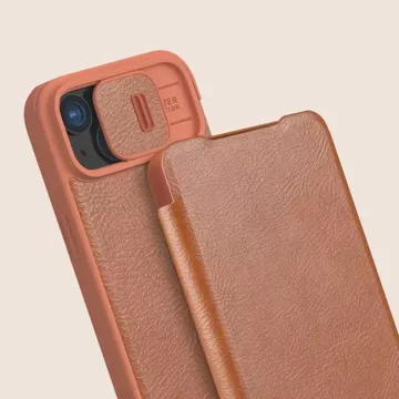 Шкіряний чохол Nillkin Qin Pro Leather Flip Case with Camera Cover для iPhone 15 Pro Max - чорний