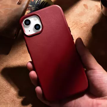 Шкіряний чохол iCarer Case з натуральної шкіри для iPhone 14 Plus Red (сумісний з MagSafe)