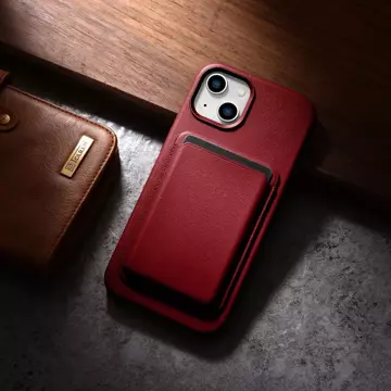 Шкіряний чохол iCarer Case з натуральної шкіри для iPhone 14 Plus Red (сумісний з MagSafe)