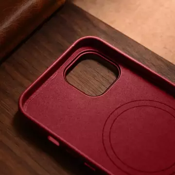 Шкіряний чохол iCarer Case з натуральної шкіри для iPhone 14 Plus Red (сумісний з MagSafe)