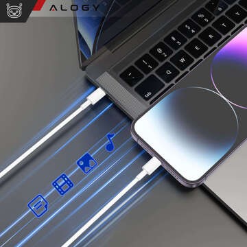 1 м USB-C до кабелю Lightning Alogy Fast Charge Кабель для зарядки iPhone 20 Вт білий