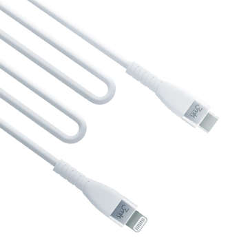 1m 3mk Hyper Silicone Cable кабель USB-C до Lightning 20W 3A MFi білий