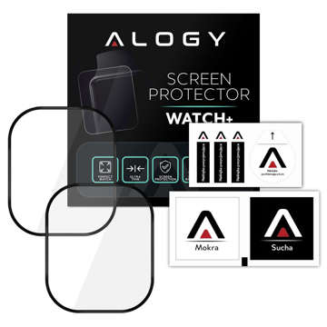 2 гнучкі скляні 3D Alogy Screen Protector Pro для Apple Watch Ultra 49 мм, чорний