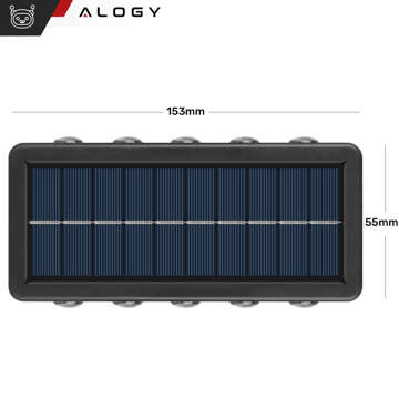 2x Настінний світильник на сонячних батареях Alogy Solar Lamp outdoor IP65 2V фасад з датчиком сутінок 10 LED