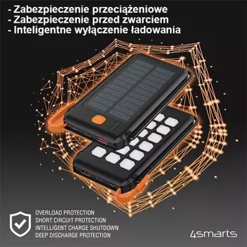 4smarts Powerbank Solarny TitanPack Flex 10000mAh чорний/помаранчевий 456301