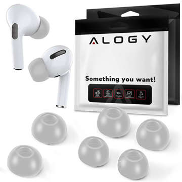 6x силіконові чохли з пам'яттю Alogy SML для Apple AirPods Pro сірі