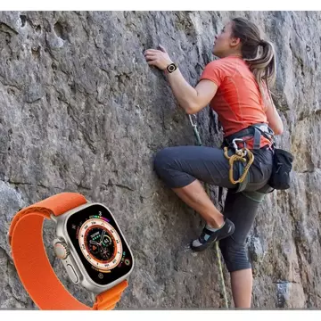 APPLE WATCH 4 / 5 / 6 / 7 / 8 / SE / ULTRA (42 / 44 / 45 / 49 ММ) ЧОРНИЙ / ОРАНЖЕВИЙ З НЕЙЛОНУ PRO