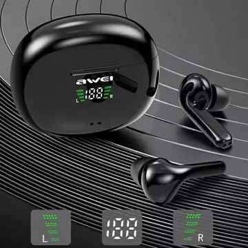 AWEI Bluetooth 5.0 Earphones T15P TWS Docking Station чорний/чорний