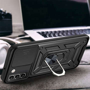 Alogy Camshield Stand Ring Armored Case with Camera Cover для Samsung Galaxy S22 Plus Чорне скло