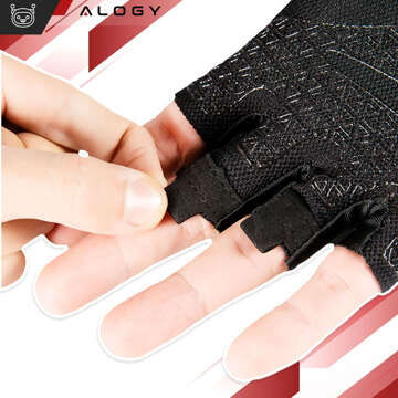 Alogy Cycling gloves XL короткі без пальців чоловічі жіночі унісекс спортивні велорукавички для MTB Gravel Kross Black