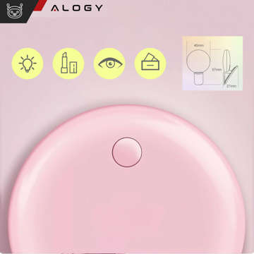 Alogy Mini Selfie Ring LED Light Clip for Phone Clip Recording Pink