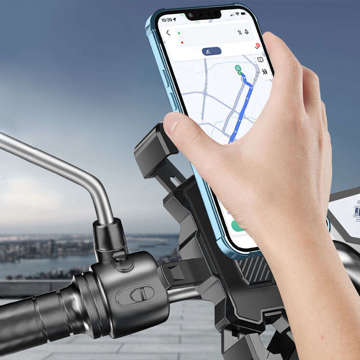 Alogy One Touch Bike Phone Holder 4.5-7" на кермо для велосипеда мотоцикла скутера Чорний