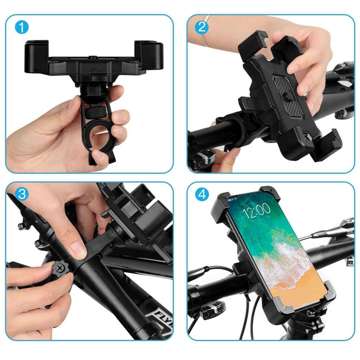 Alogy One Touch Bike Phone Holder 4.5-7" на кермо для велосипеда мотоцикла скутера Чорний