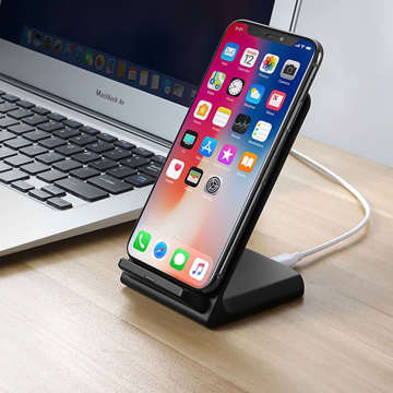 Alogy Qi Stand Charger індукційний бездротовий зарядний пристрій для зарядної станції підставки для телефону 15 Вт Чорний