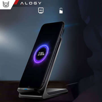 Alogy Qi Stand Charger індукційний бездротовий зарядний пристрій для зарядної станції підставки для телефону 15 Вт Чорний