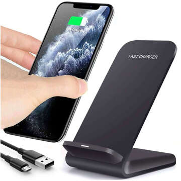 Alogy Qi Stand Charger індукційний бездротовий зарядний пристрій для зарядної станції підставки для телефону 15 Вт Чорний