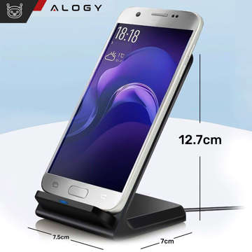 Alogy Qi Stand Charger індукційний бездротовий зарядний пристрій для зарядної станції підставки для телефону 15 Вт Чорний