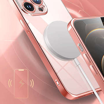 Alogy TPU Luxury Case with Camera Protector для Apple iPhone 12 Pro, рожевий і прозорий