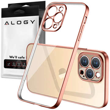 Alogy TPU Luxury Case with Camera Protector для Apple iPhone 13 Pro рожевий і прозорий