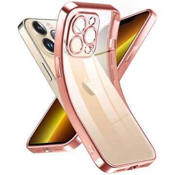 Alogy TPU Luxury Case with Camera Protector для Apple iPhone 13 Pro рожевий і прозорий