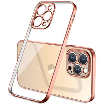 Alogy TPU Luxury Case with Camera Protector для Apple iPhone 13 Pro рожевий і прозорий