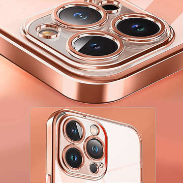 Alogy TPU Luxury Case with Camera Protector для Apple iPhone 13 Pro рожевий і прозорий