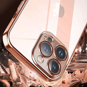 Alogy TPU Luxury Case with Camera Protector для Apple iPhone 13 Pro рожевий і прозорий