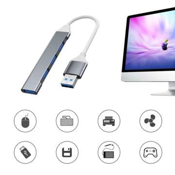 Alogy USB HUB на 4 порти USB 3.0 USB-A 5 ГБ/с Адаптер Порт Спліттер Хаб Концентратор