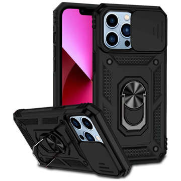 Armored Case для Apple iPhone 13 Pro Max with Camera Cover Alogy Camshield Stand Ring Duty Black