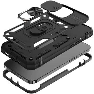 Armored Case для Apple iPhone 13 Pro Max with Camera Cover Alogy Camshield Stand Ring Duty Black