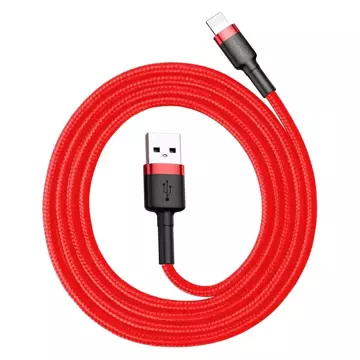 Baseus Cafule Cable міцний нейлоновий кабель USB / Lightning QC3.0 2.4A 1M червоний (CALKLF-B09)