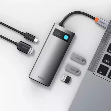 Baseus Metal Gleam Series багатофункціональний USB HUB 5in1 USB Type C PD 100W HDMI сірий (WKWG020013)