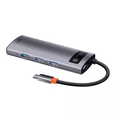 Baseus Metal Gleam Series багатофункціональний USB HUB 5in1 USB Type C PD 100W HDMI сірий (WKWG020013)