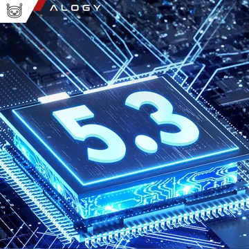 Bluetooth 5.3 бездротова гарнітура для дзвінків, гарнітура для автомобіля з LED дисплеєм Alogy Black