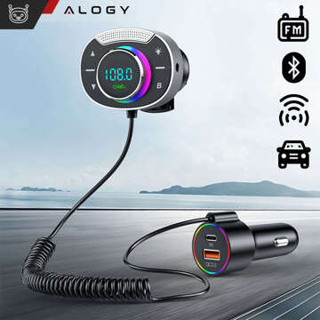 Bluetooth Audio FM MP3 BT Transmitter Fast USB Car Charger QC 3.0 USB-C Type C PD for Alogy Car